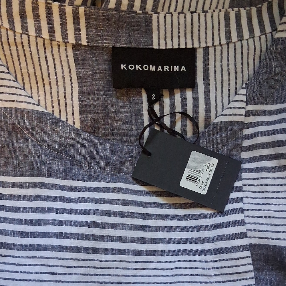 Kokomarina Women's Blue Striped Midi Dress